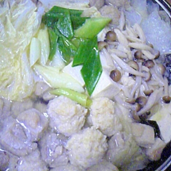 鶏団子で美味しい♪水炊き。